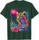 Jaguar Colorful Rainbow Vibrant Graphic T-Shirt - T-Shirt | Forest