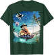 Surfing Cat Cowboy Riding Shark T-Shirt - T-Shirt | Forest