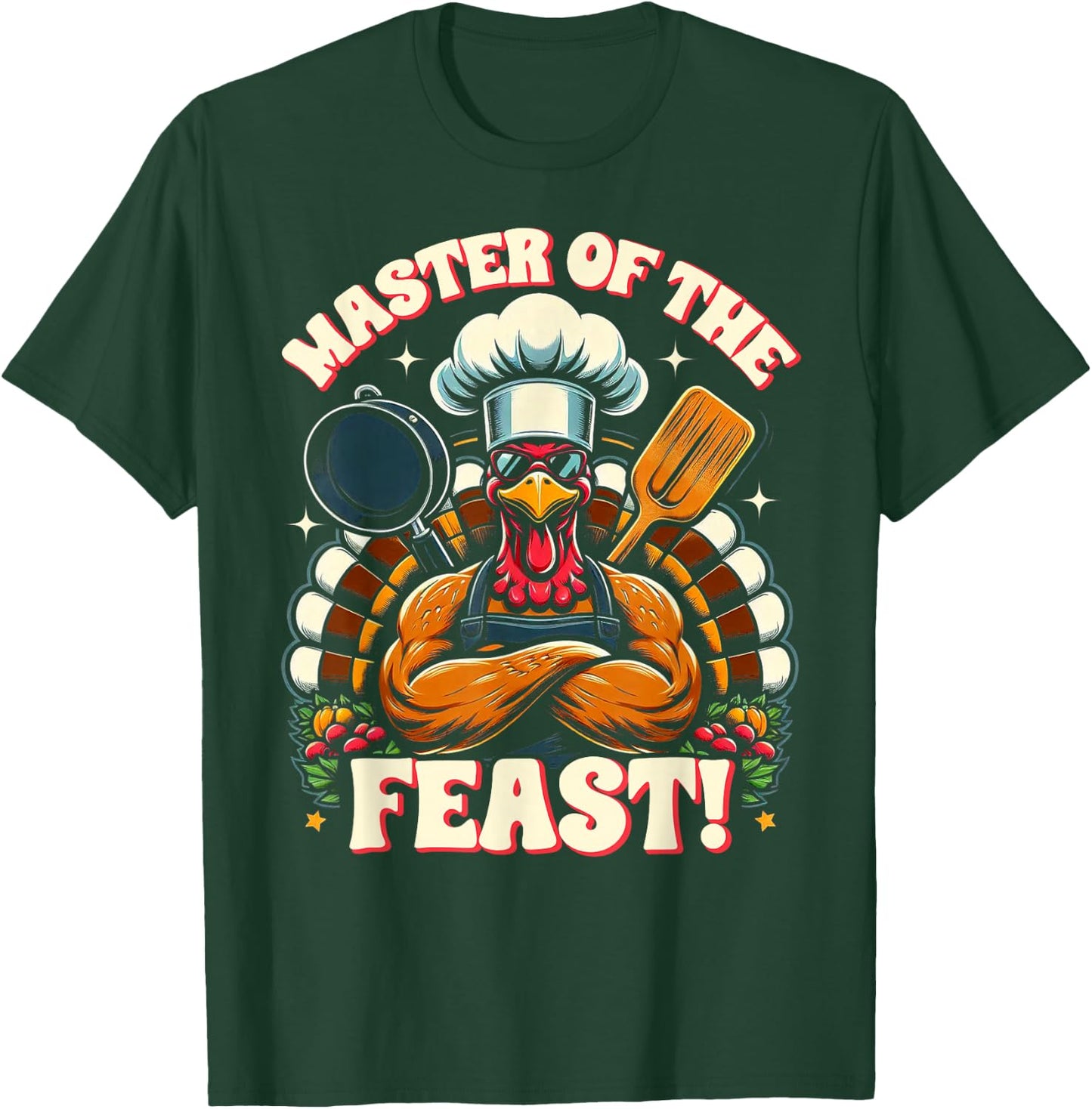 Master of the Feast – Thanksgiving Chef Turkey T-Shirt - T-Shirt | Forest