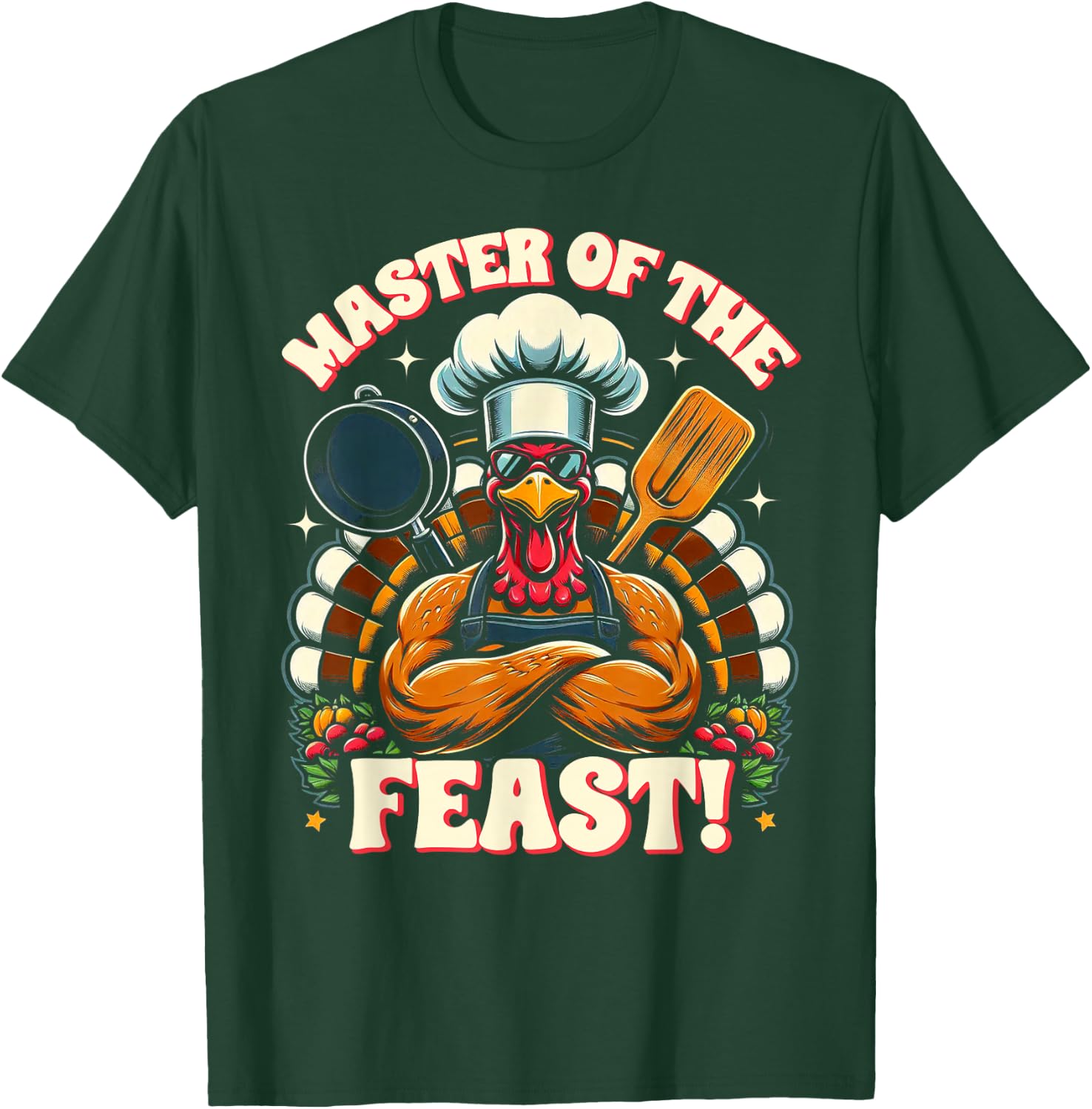 Master of the Feast – Thanksgiving Chef Turkey T-Shirt - T-Shirt | Forest