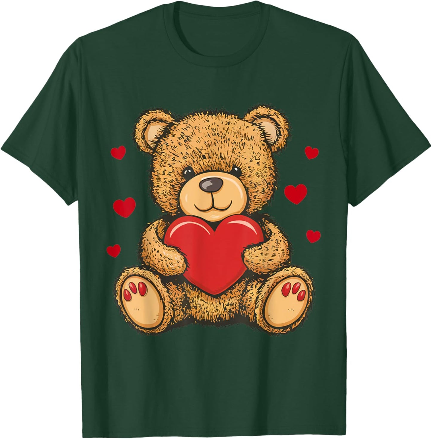 Adorable Teddy Bear with Heart- Love plushie T-Shirt - T-Shirt | Forest