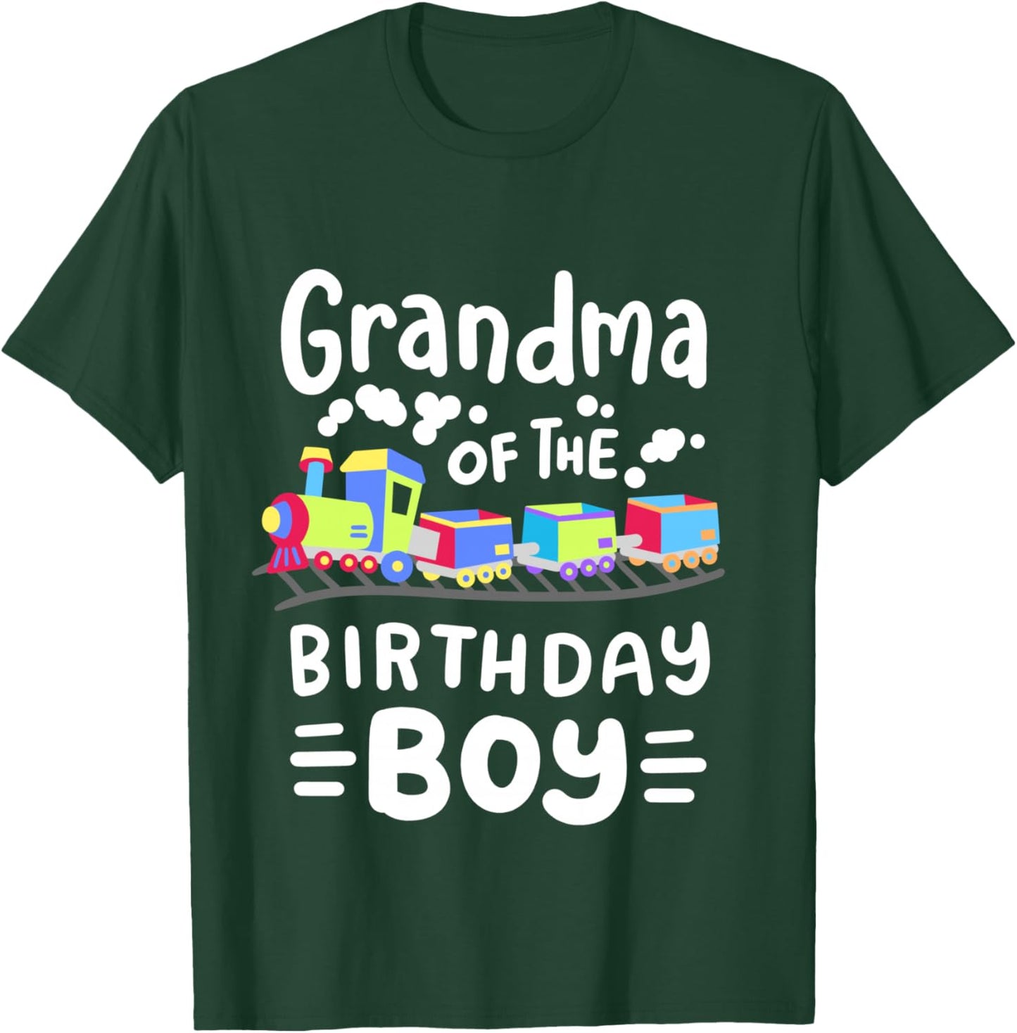 Grandma of the Birthday Boy Choo Choo Train Family Matching T-Shirt - T-Shirt | Forest