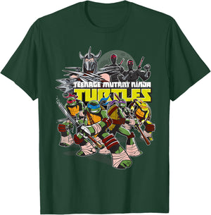 TMNT Shredder Super villain With All Characters T-Shirt - T-Shirt | Forest