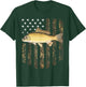 Camo American Flag Common Carp Fishing 4th Of July Women Men T-Shirt - T-Shirt | Forest