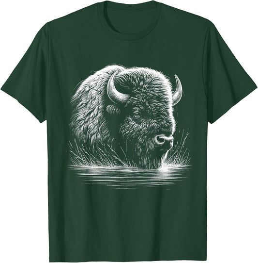 Bison Lover Art Design T-Shirt - T-Shirt | Forest