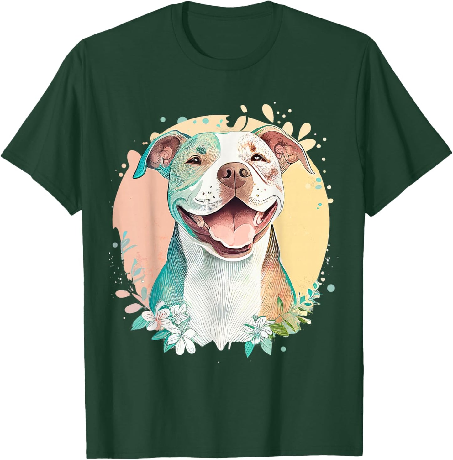 Pit Bull Mom Dog Lover Colorful Artistic Pitbull Owner Women T-Shirt - T-Shirt | Forest
