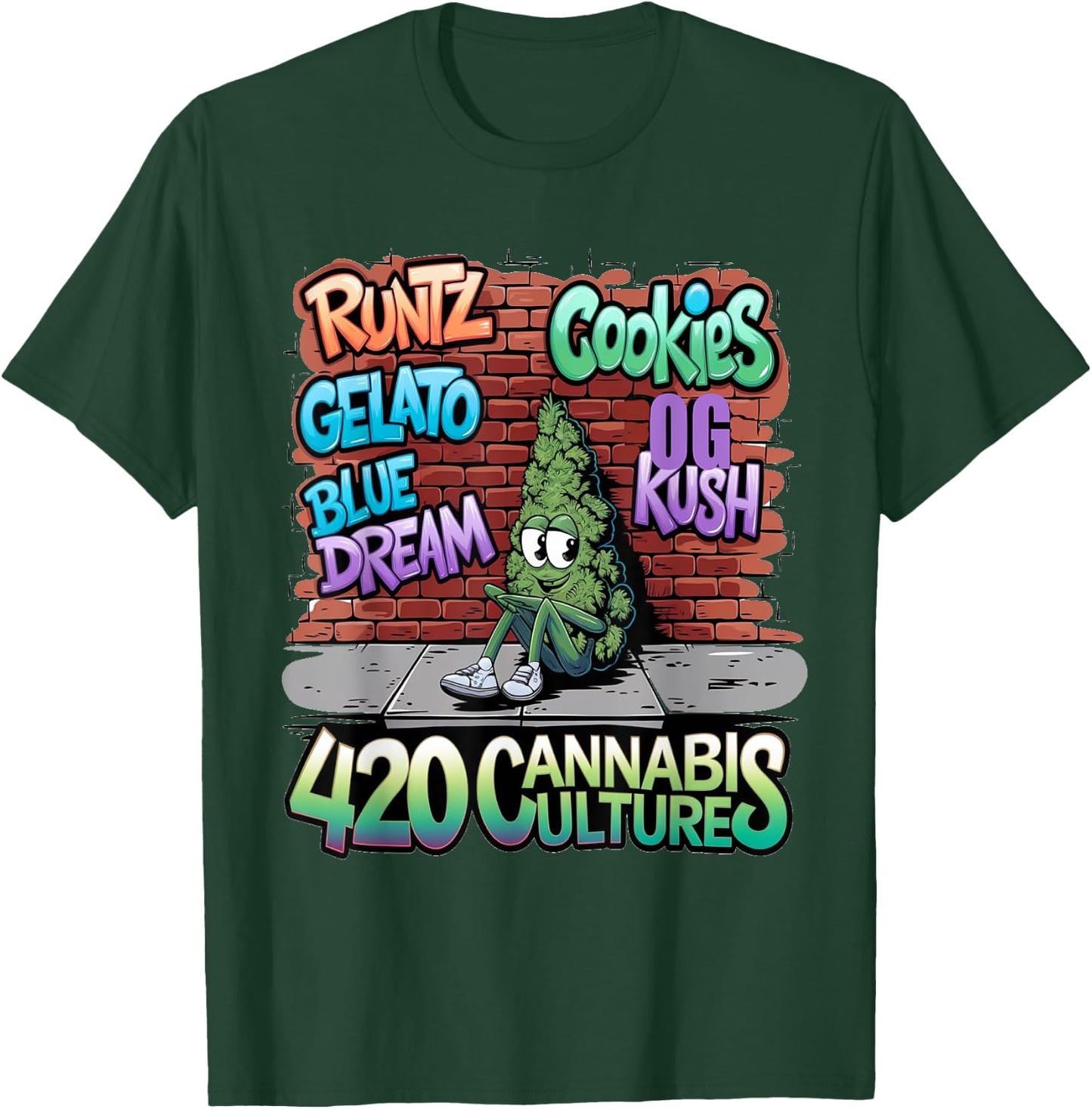 420 Cannabis Bud Nug Stoner Runtz Gelato Cookies Weed Strain T-Shirt - T-Shirt | Forest