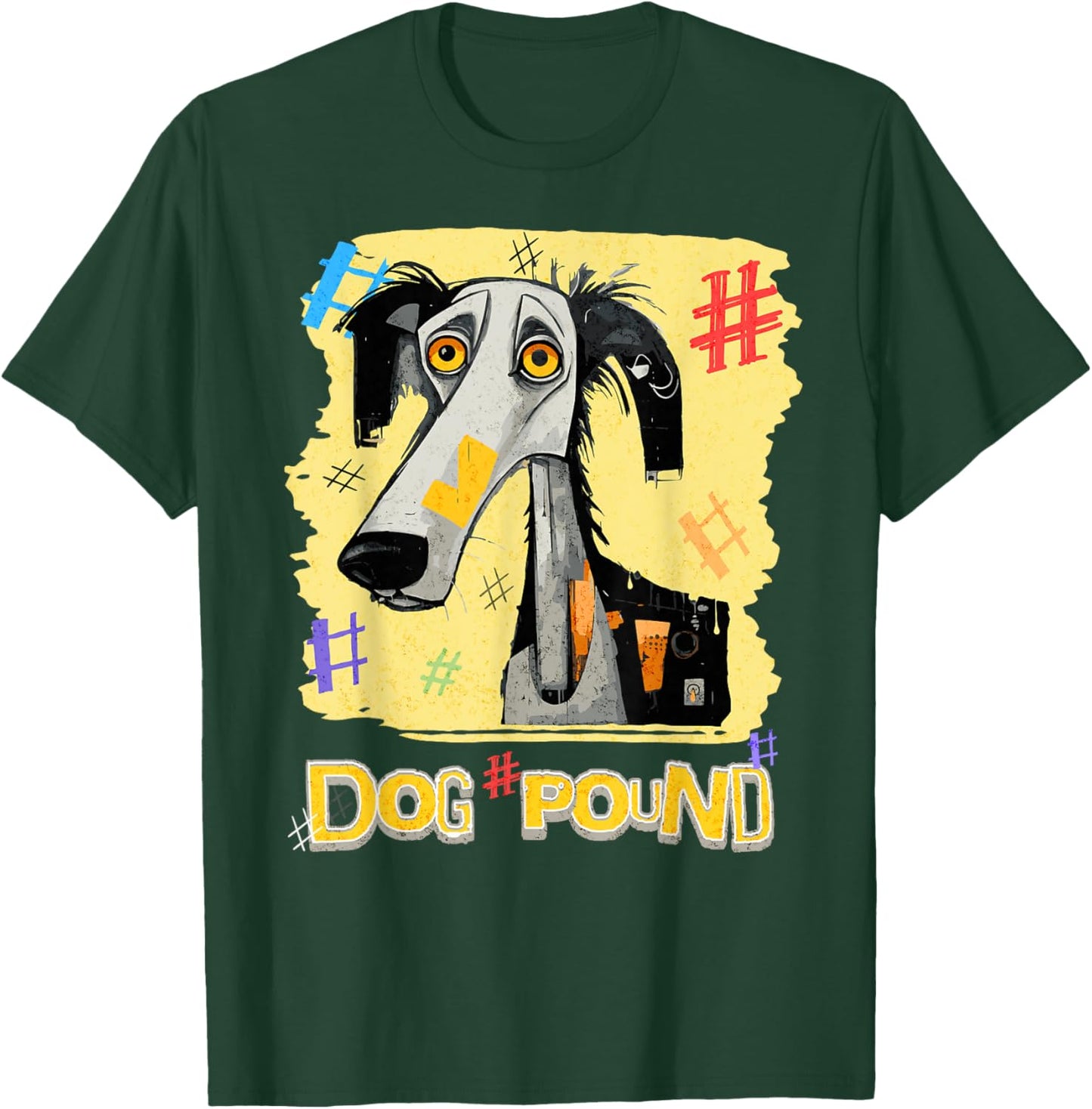 Confused Dog Worried About The Pound Sign Fun Pun Wordplay Men Women T-Shirt - T-Shirt | Forest