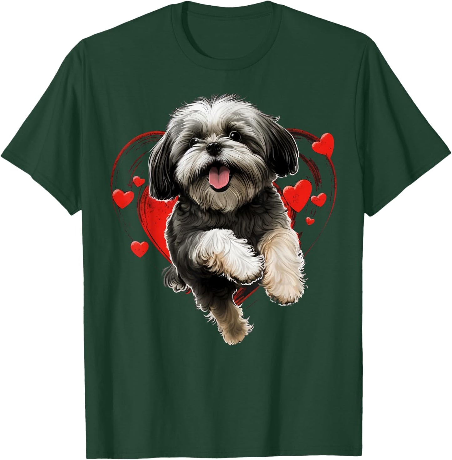 Shih Tzu Love Heart for Valentines Day on Shih Tzu Lover T-Shirt - T-Shirt | Forest