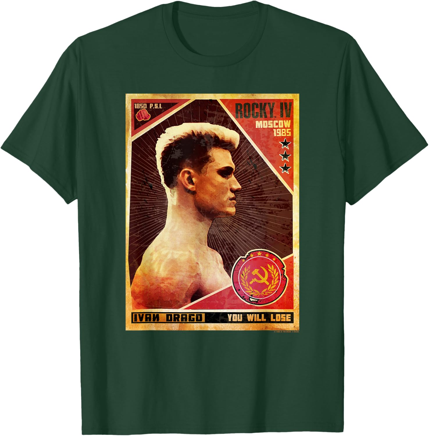 Rocky IV You Will Lose Ivan Drago Poster T-Shirt - T-Shirt | Forest