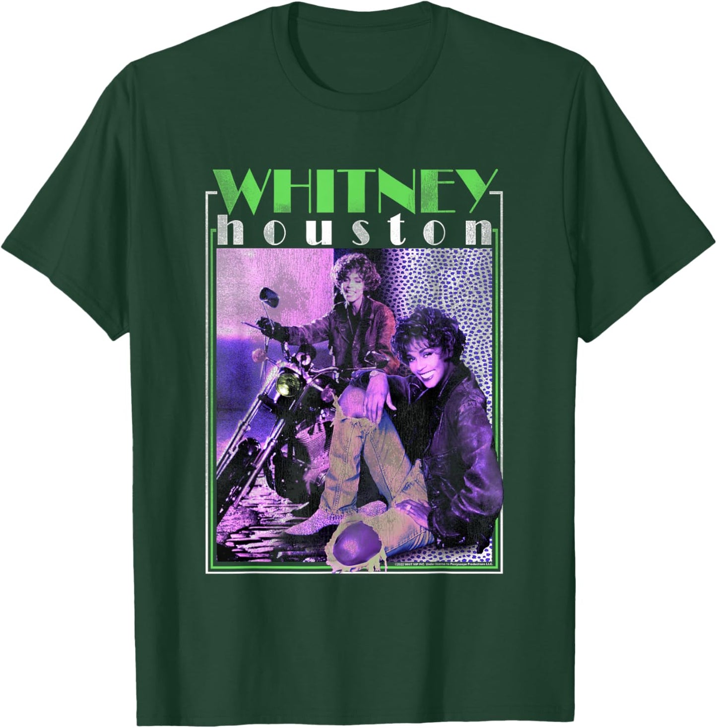 Whitney Houston Motorcycle Queen T-Shirt - T-Shirt | Forest