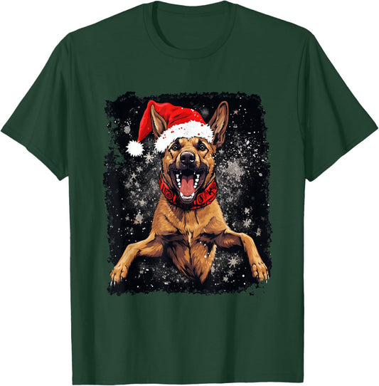 Christmas Dog Belgian Malinois T-Shirt - T-Shirt | Forest