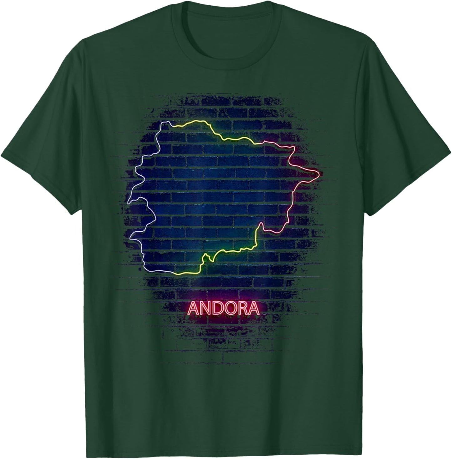 ANDORA country outlline Flag T-Shirt - T-Shirt | Forest