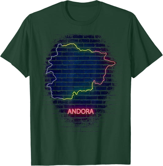 ANDORA country outlline Flag T-Shirt - T-Shirt | Forest