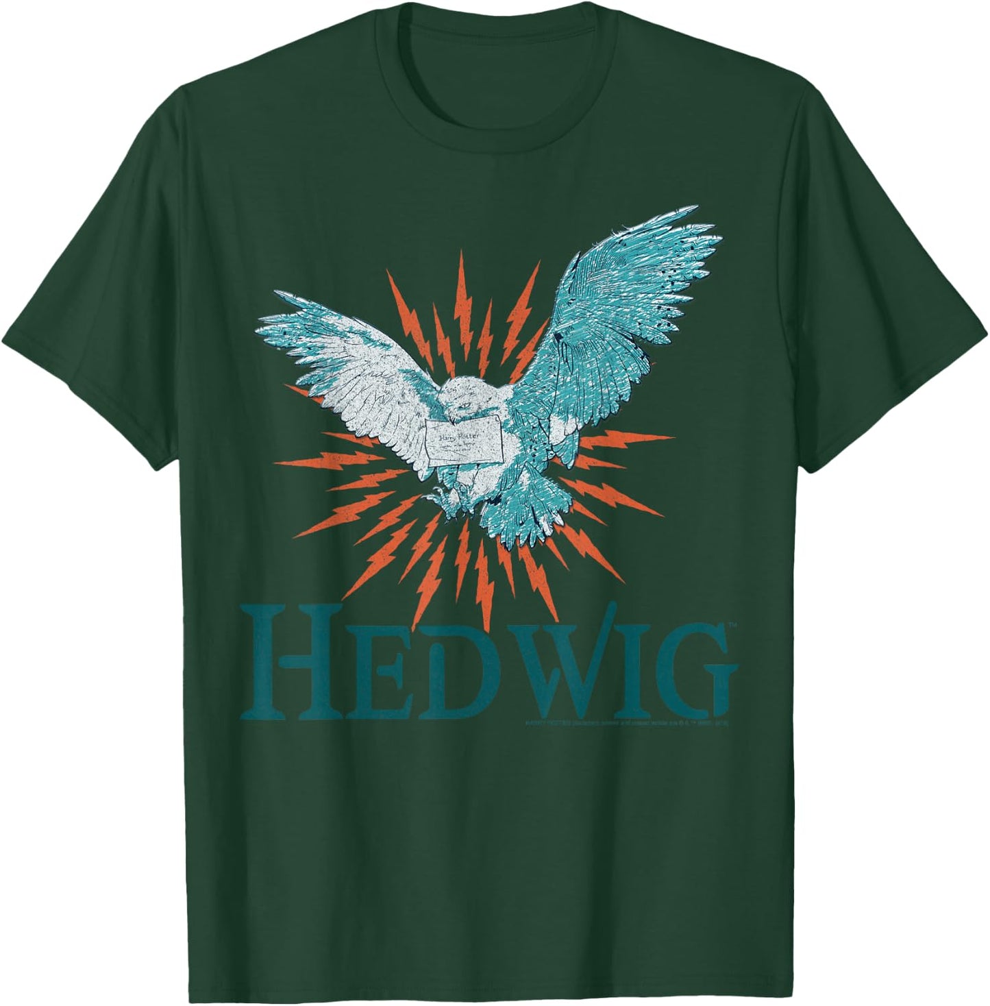 Harry Potter Official Hedwig Portrait - Men's Adult Black Short Sleeve Graphic Applique - Small T-Shirt - T-Shirt | Forest