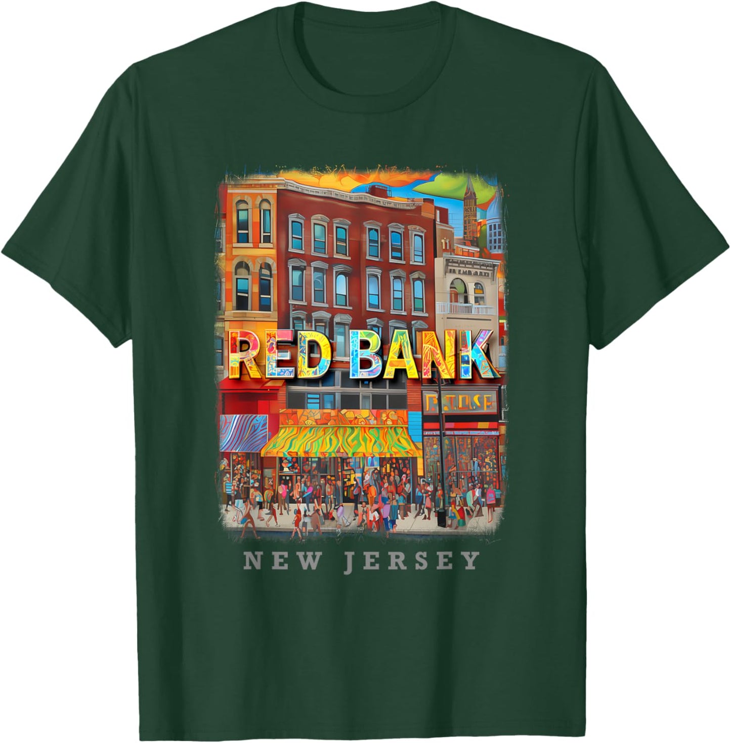 Red Bank New Jersey NJ Music and Art Scene SD503 T-Shirt - T-Shirt | Forest