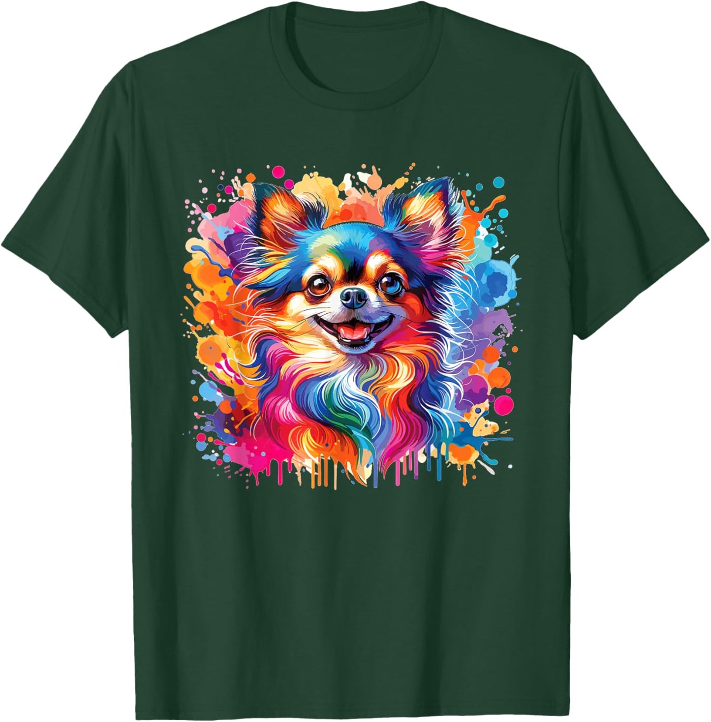 Watercolor Colorful Chihuahua Dogs T-Shirt - T-Shirt | Forest
