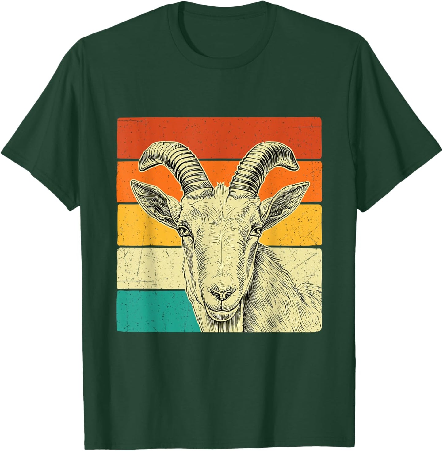 Retro Vintage Goat - Goats Farm Animal Lover Farmer Rancher T-Shirt - T-Shirt | Forest