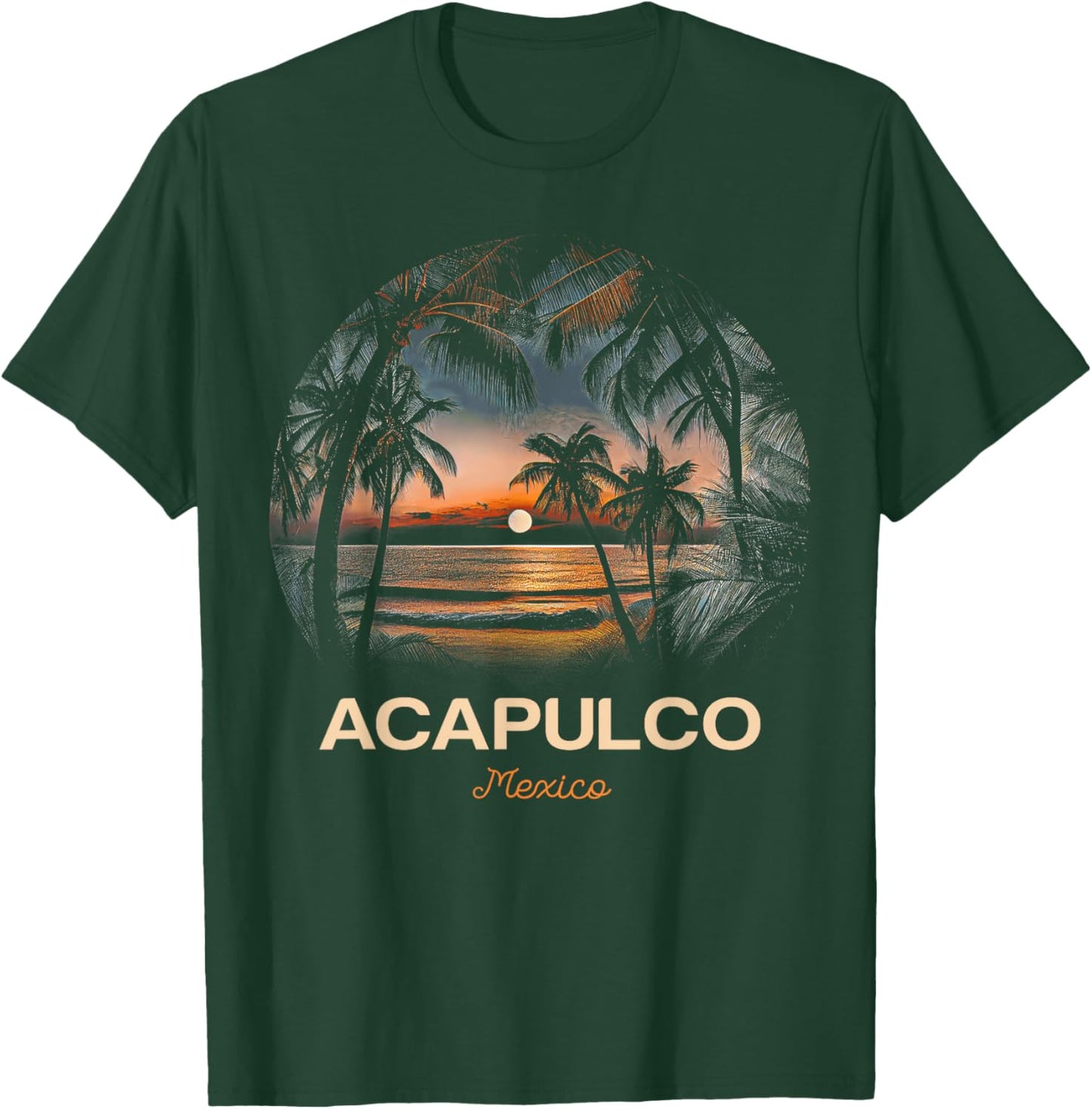 Vacation Souvenir Palm Tree Acapulco T-Shirt - T-Shirt | Forest