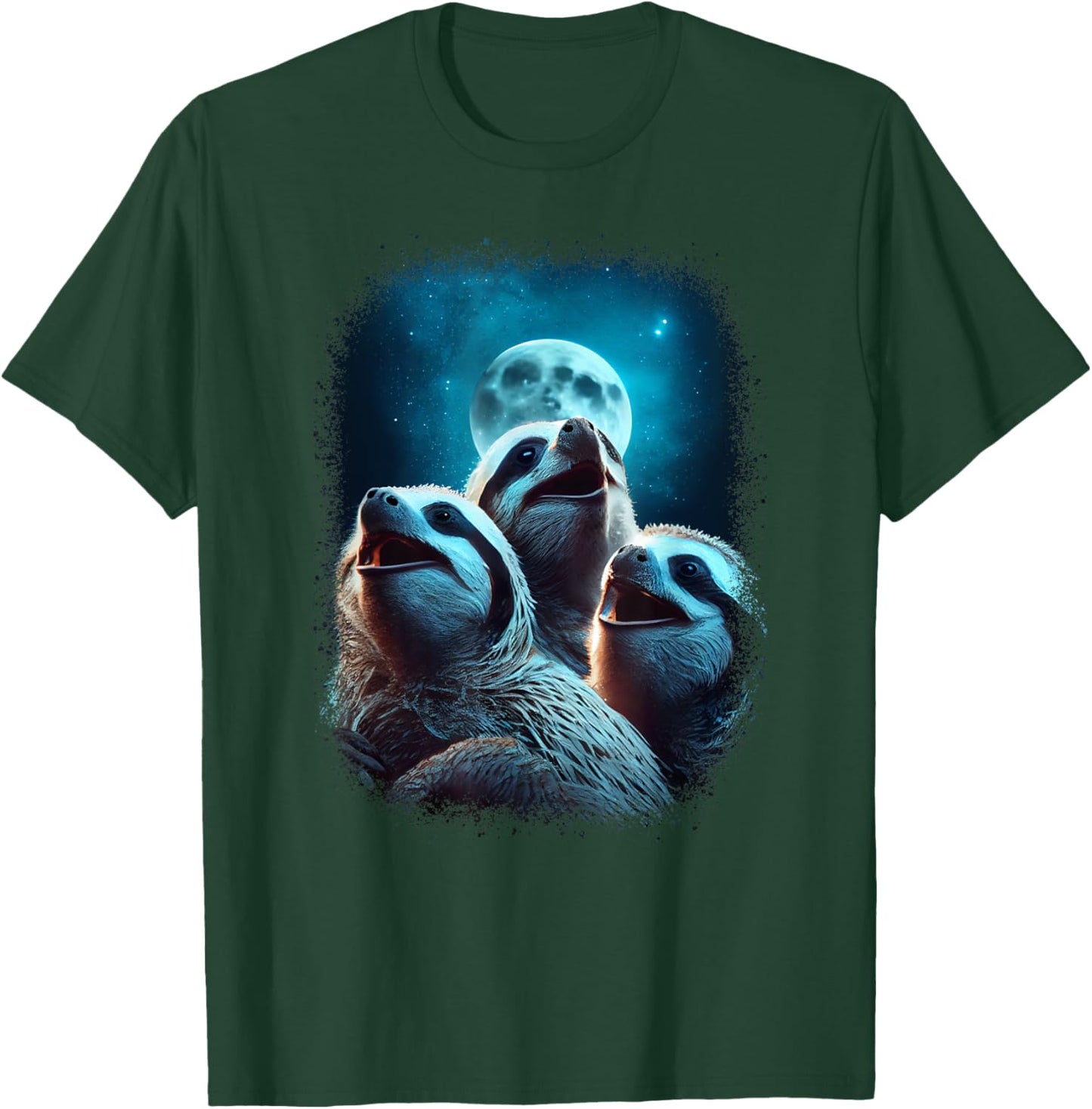 Sloth Howling At The Moon Funny Wild Animal Pet Sloth Lover T-Shirt - T-Shirt | Forest