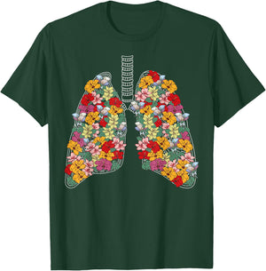 Anatomical Lungs Flowers Medical Science Anatomy Themed T-Shirt - T-Shirt | Forest