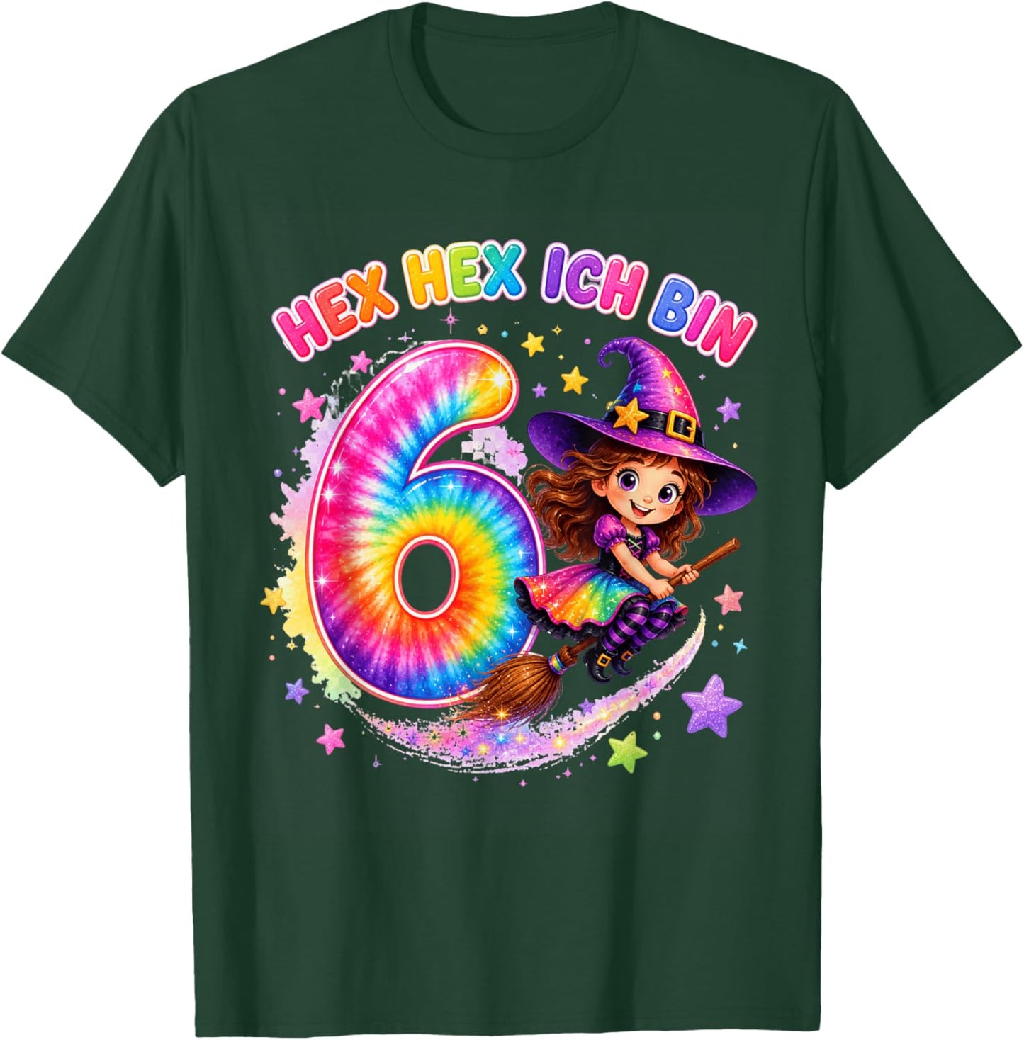 Hex Ich Bin 6 Hexen Geburtstag Geschenke für Mädchen T-Shirt - T-Shirt | Forest