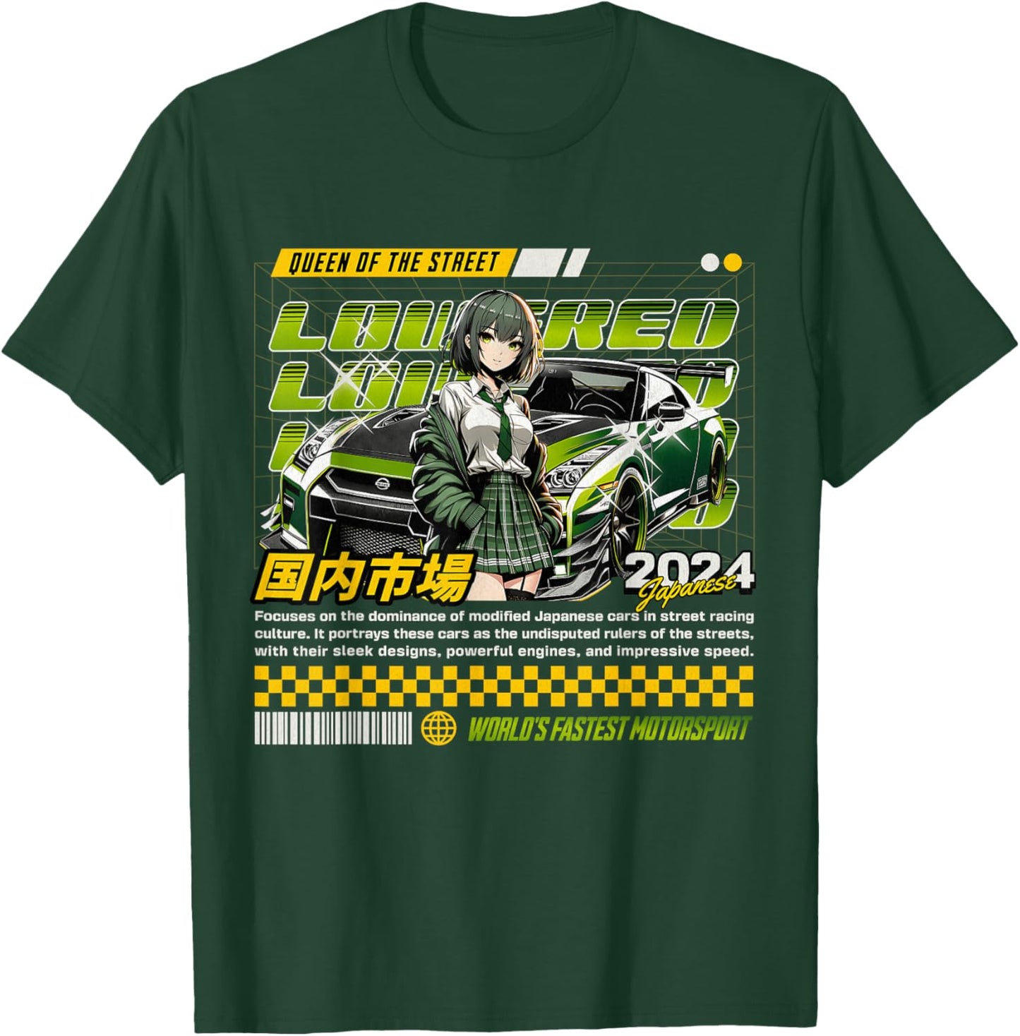 JDM Tokyo Japan Drift Race Car Tuning Retro Vintage Graphic T-Shirt - T-Shirt | Forest