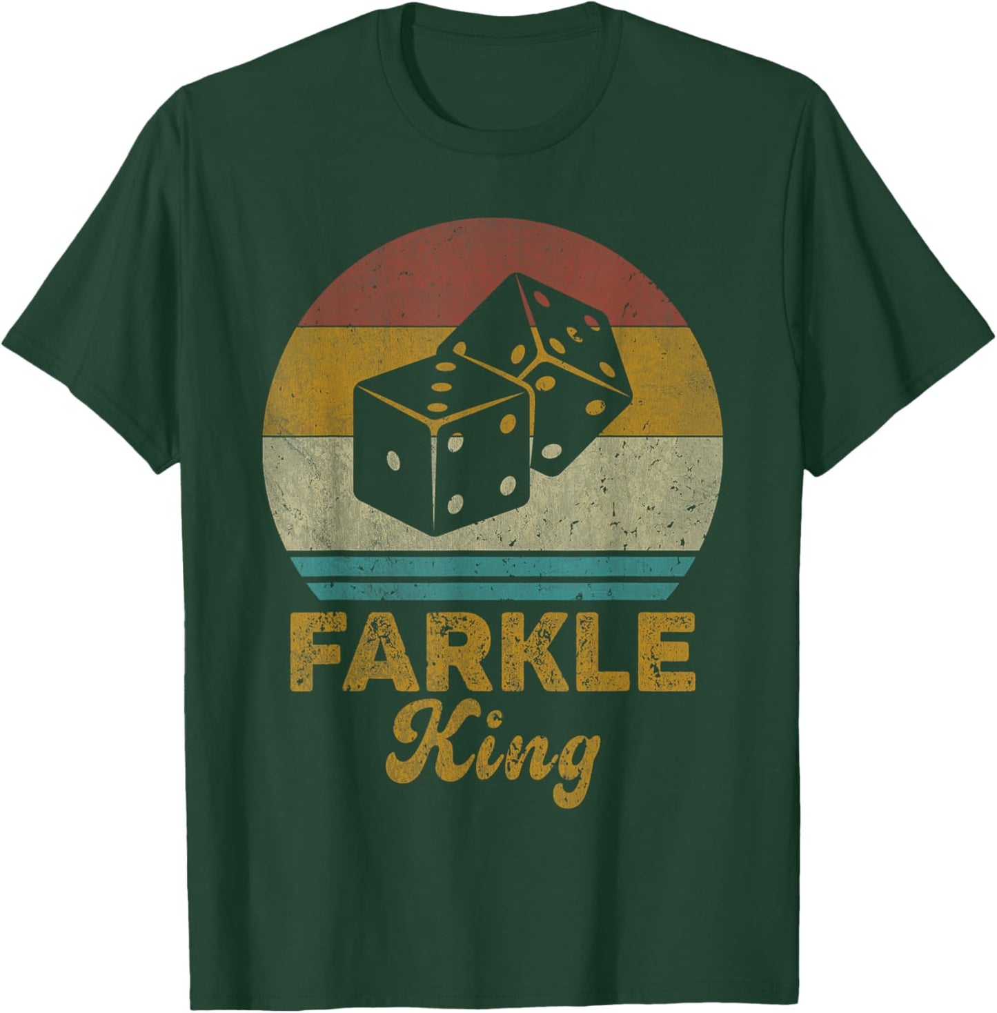 Farkle King Vintage Farkle Dice Game T-Shirt - T-Shirt | Forest