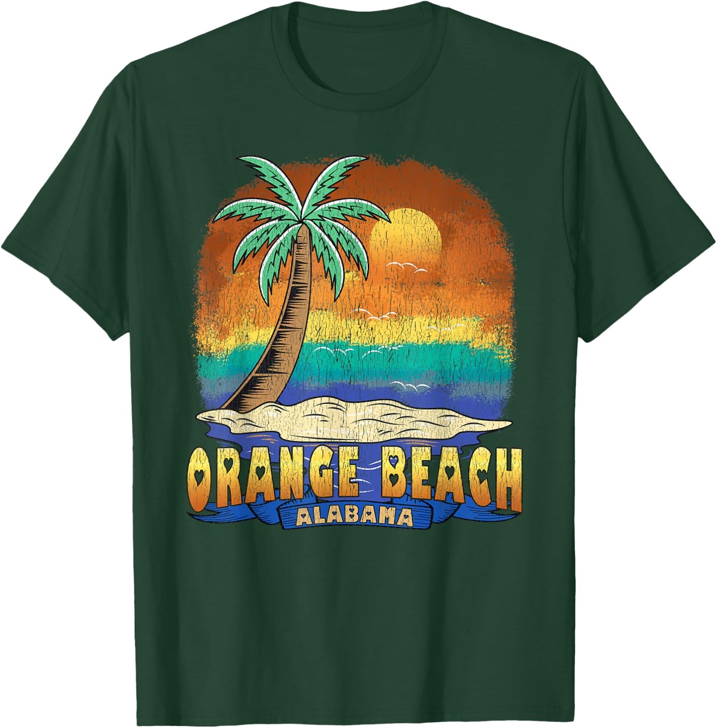 ORANGE BEACH ALABAMA | Vintage Distressed Souvenir T-Shirt - T-Shirt | Forest