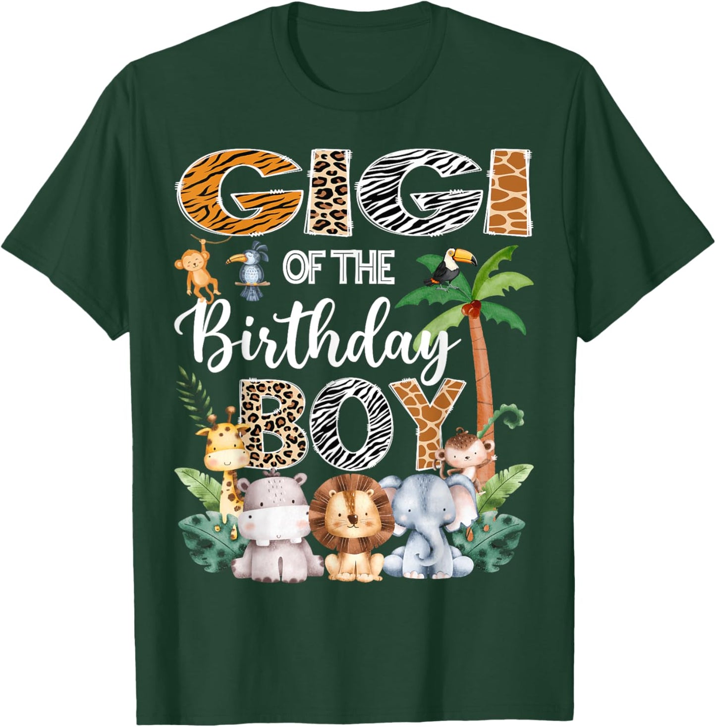 Gigi Of The Birthday Boy Safari Jungle Bday Party T-Shirt - T-Shirt | Forest
