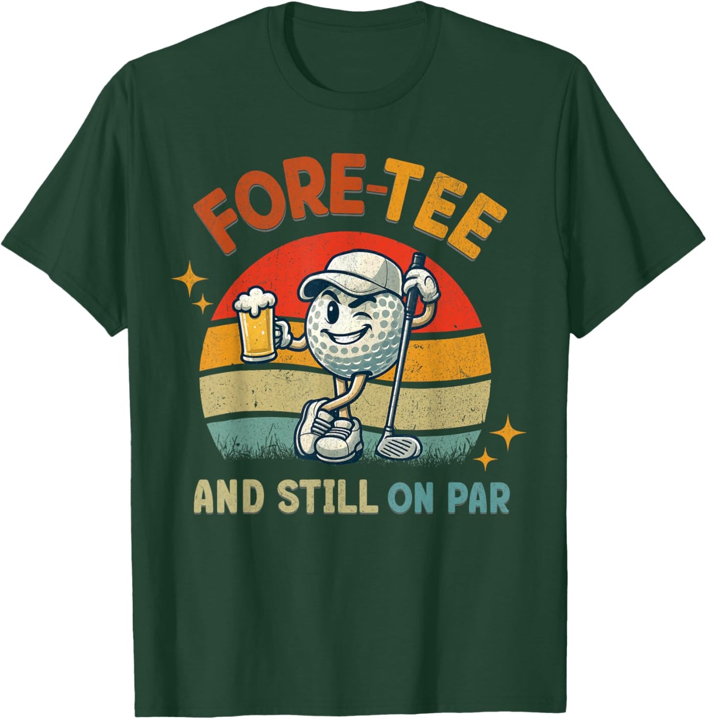 Retro Fore Golf Birthday Party 40th Birthday Golfing T-Shirt - T-Shirt | Forest