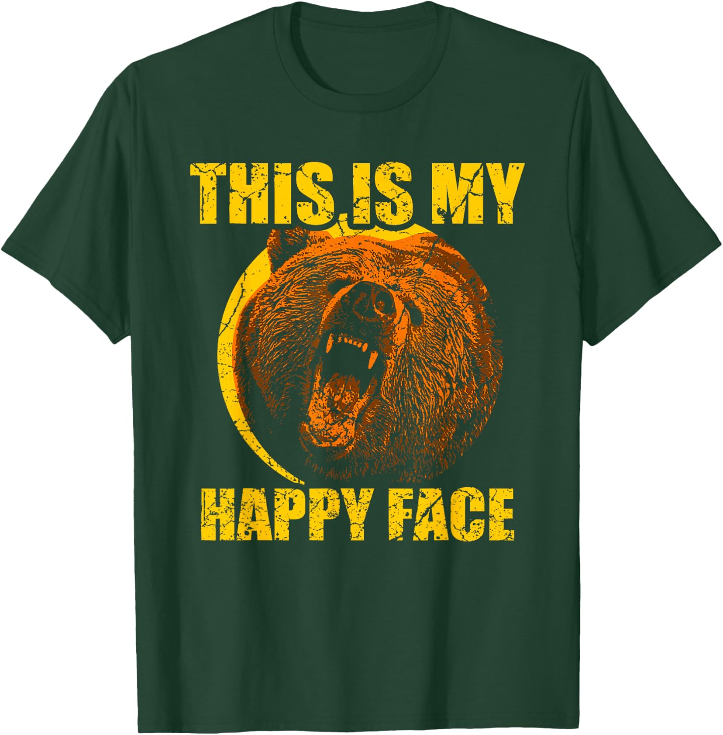 This Is My Happy Face Bear Funny Grizzly T-Shirt - T-Shirt | Forest