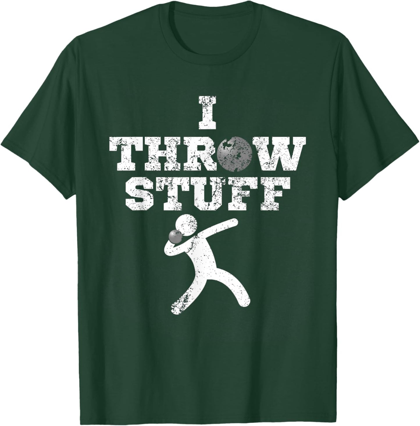Classic Aged I Throw Stuff Shot Put Athlete Throwing T-Shirt - T-Shirt | Forest
