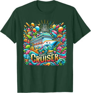 First Time Cruiser Shirt 1st Time Cruise Shirt Cruise Ship T-Shirt - T-Shirt | Forest