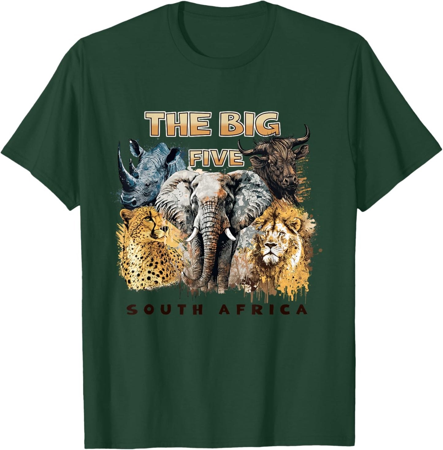 The Big Five South Africa South African Animals T-Shirt - T-Shirt | Forest