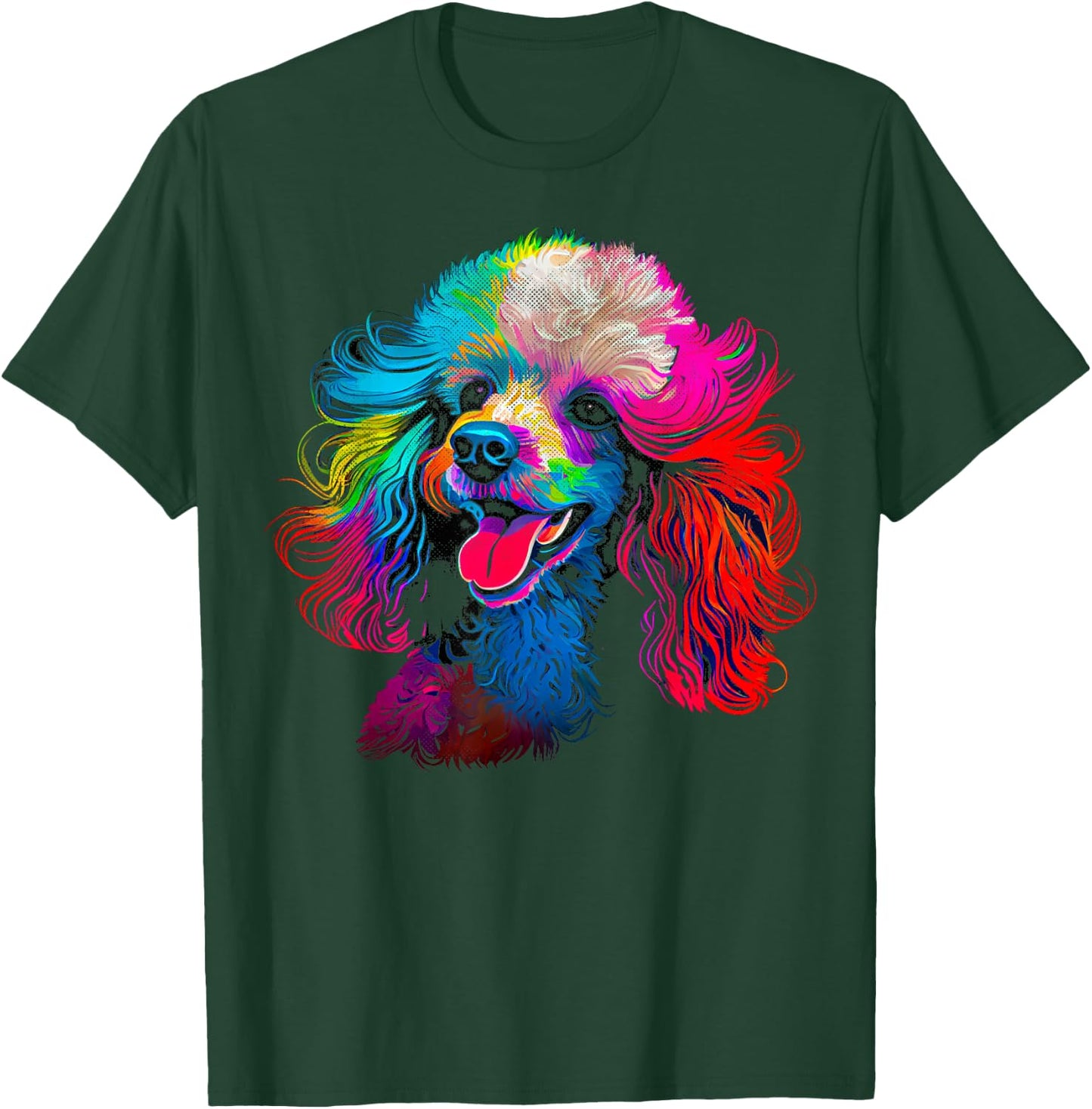A Poodle Face Dog Black T-Shirt - T-Shirt | Forest