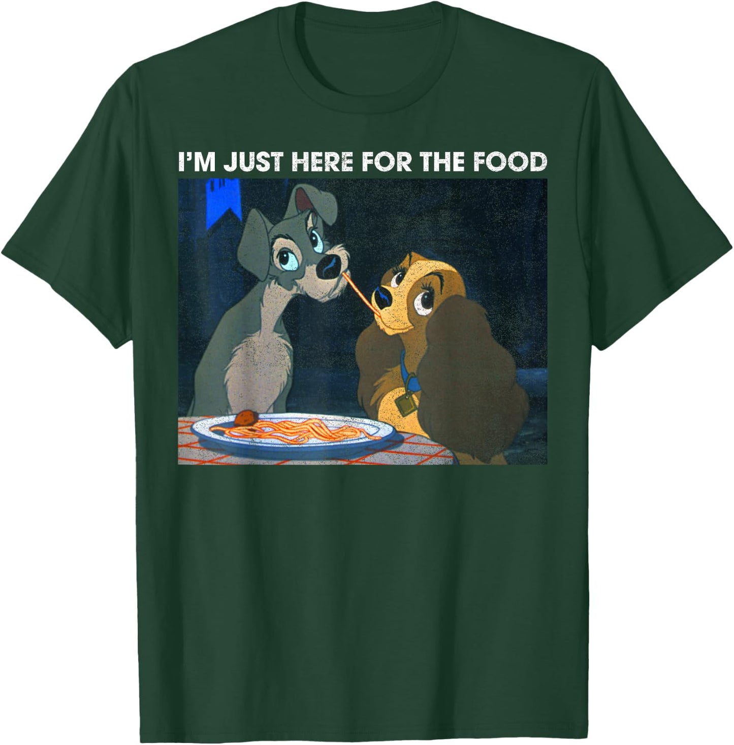 Disney The Lady and The Tramp I'm Just Here for The Food T-Shirt - T-Shirt | Forest