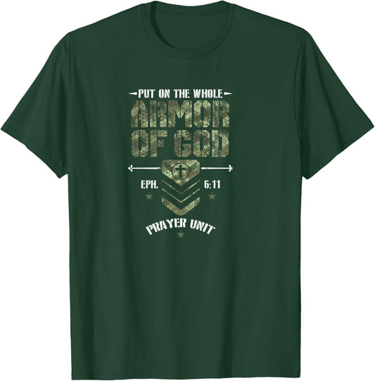 Camo Armor Of God Christians Religious Camouflage T-Shirt - T-Shirt | Forest