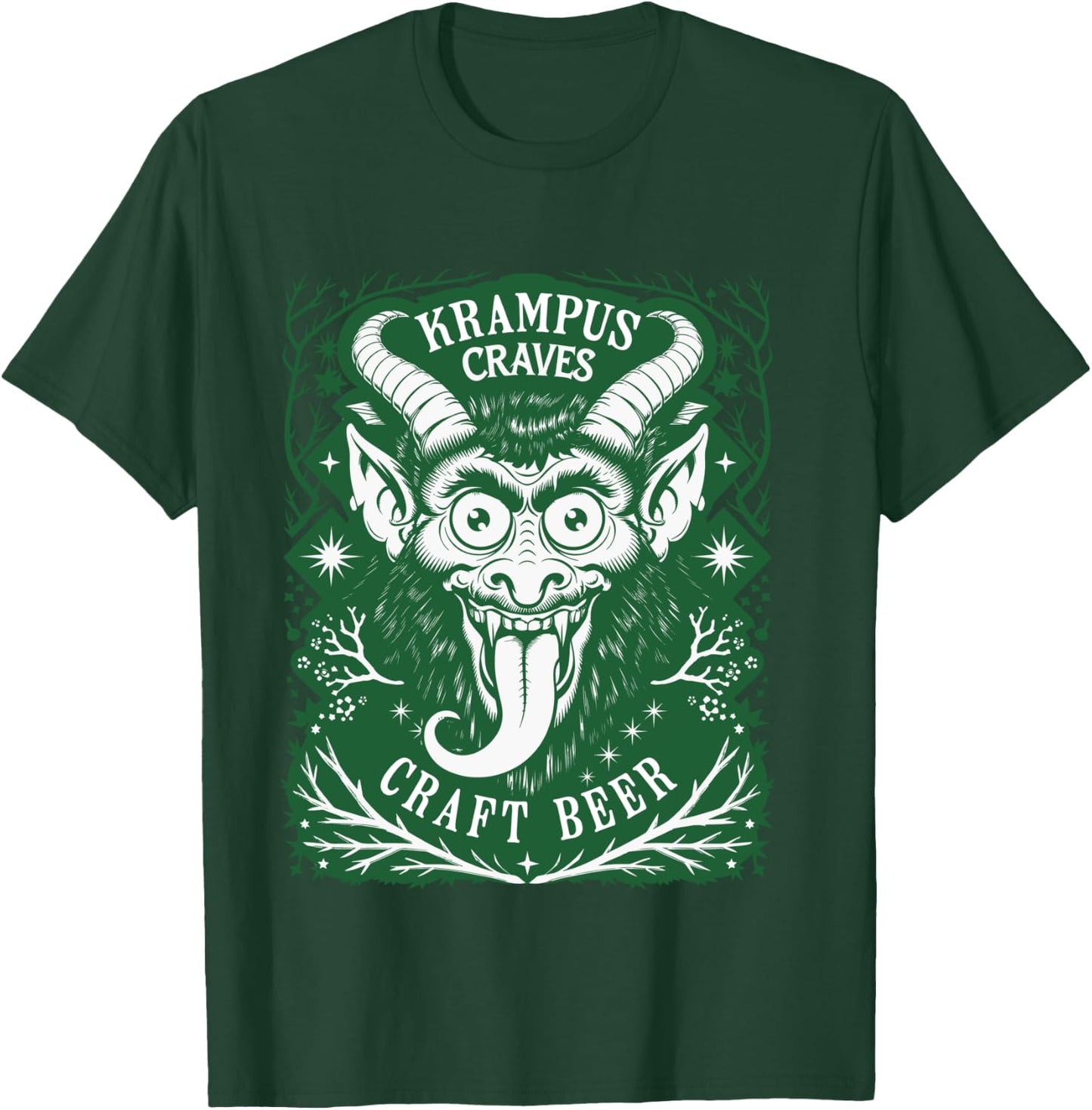 Krampus Craves Craft Beer for Funny German Krampus Folklore T-Shirt - T-Shirt | Forest