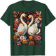 Romantic Swan Heart Nature Art T-Shirt - T-Shirt | Forest