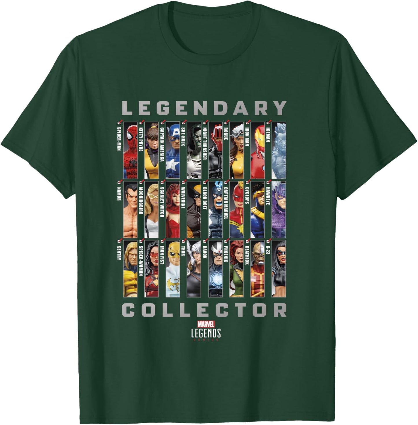 Marvel Legends Series Legendary Collector Checklist T-Shirt - T-Shirt | Forest
