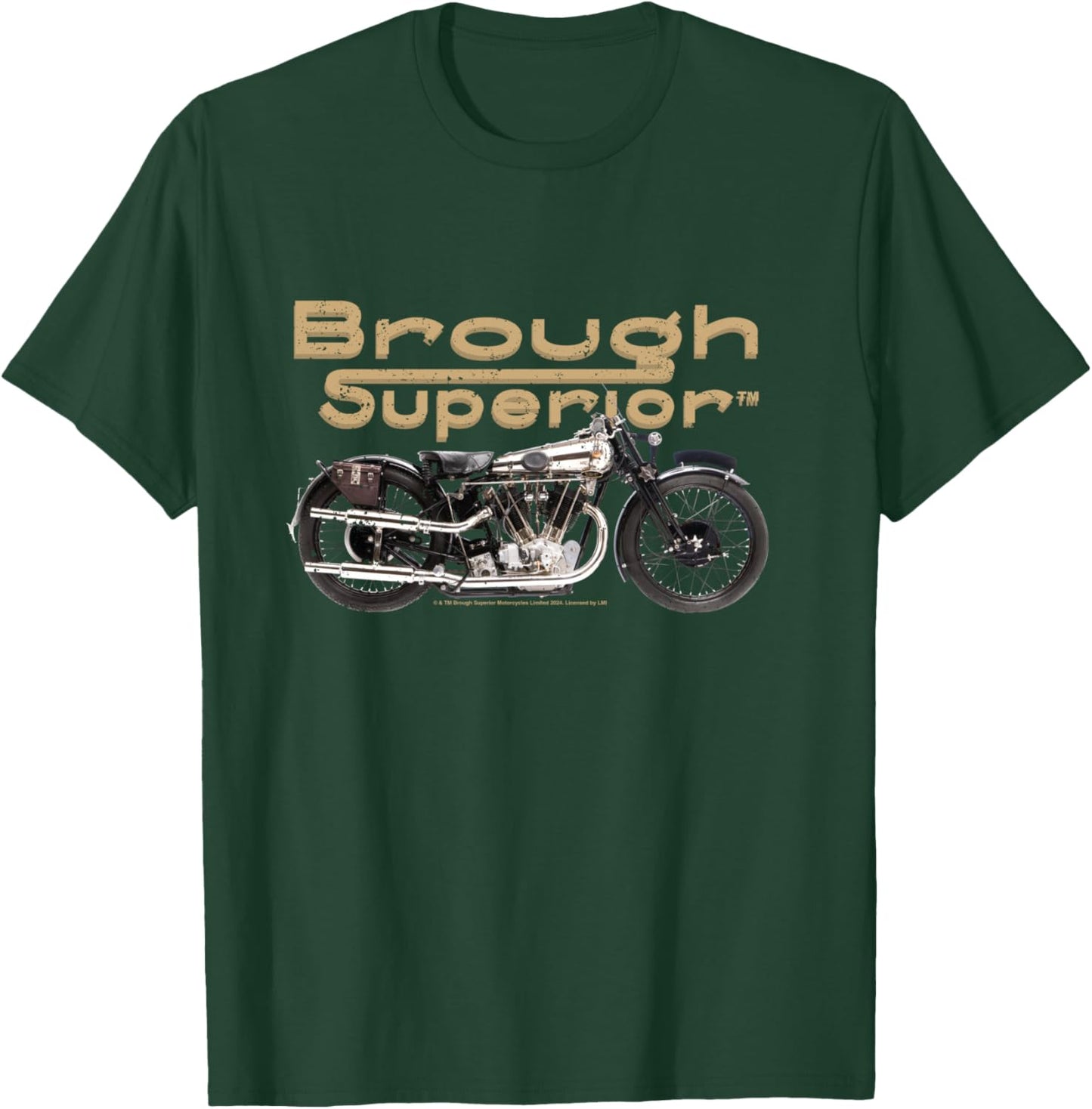 Brough Superior Logo with motorcycle photo T-Shirt - T-Shirt | Forest