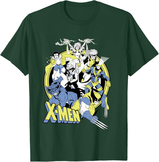 Marvel X-Men Retro Action Group Shot Logo T-Shirt - T-Shirt | Forest