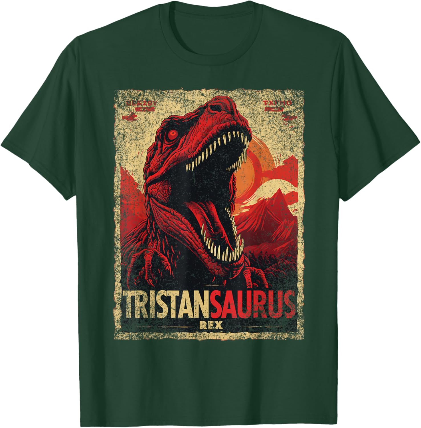 Tristan Saurus Funny Personalized Dinosaur T Rex Name Boy T-Shirt - T-Shirt | Forest