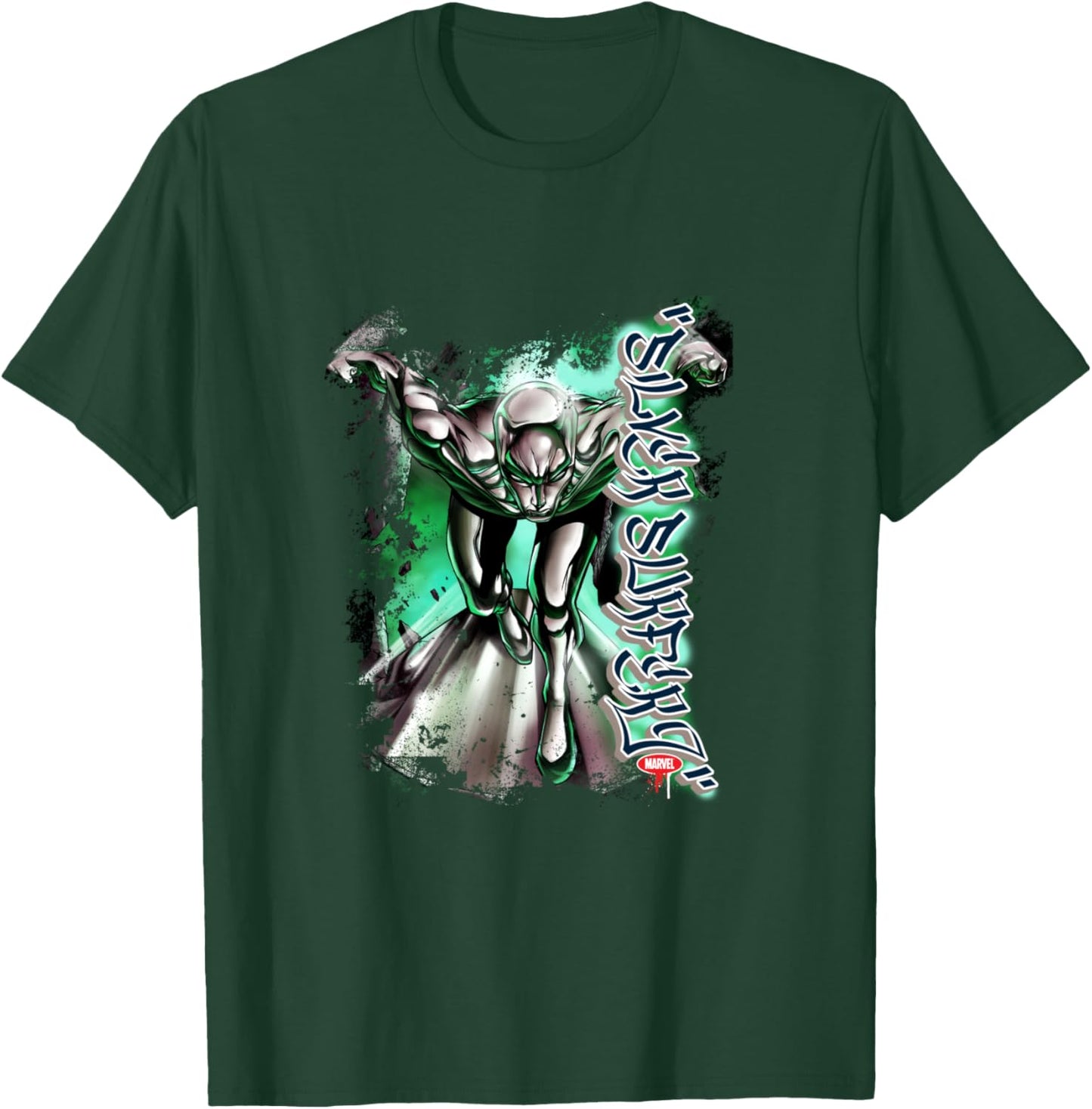Marvel Comics Retro Classic Silver Surfer Neon Blast Poster T-Shirt - T-Shirt | Forest