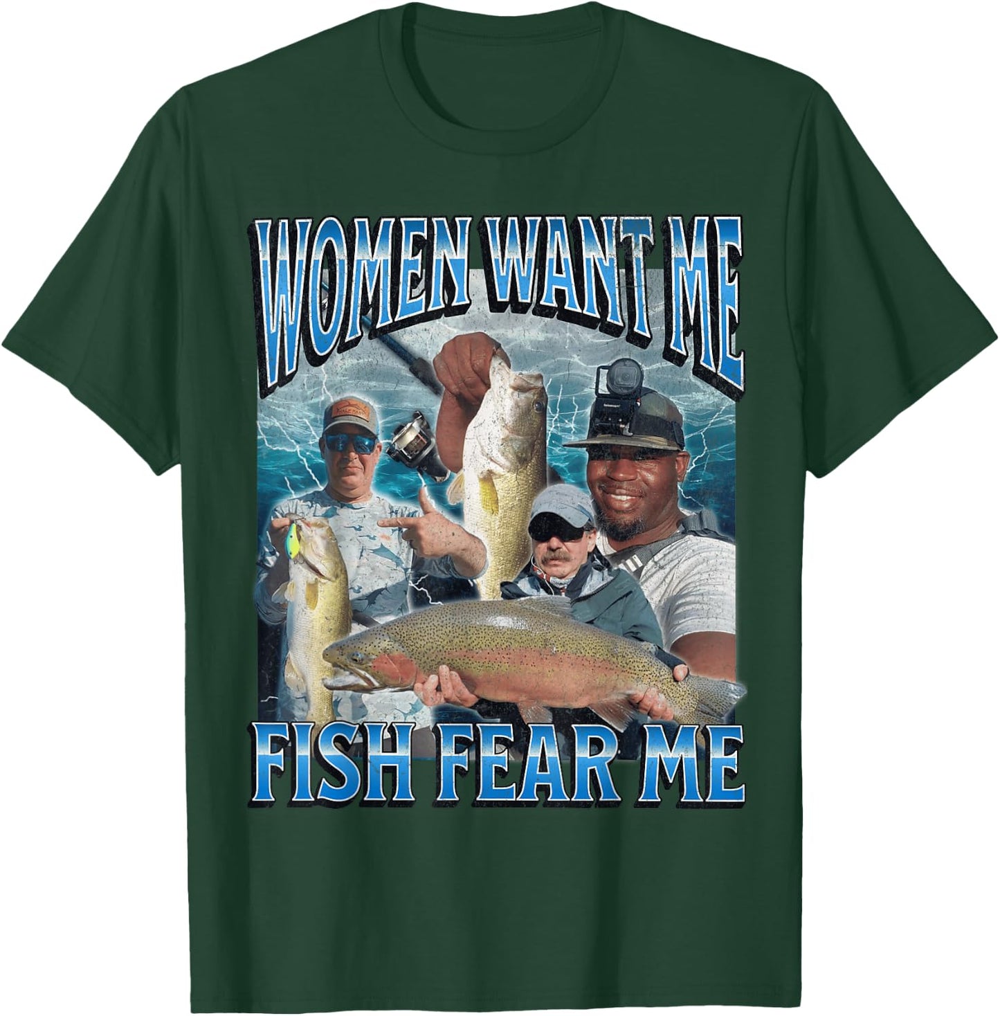 MildlyPerturbed Women's Fishing - Black, Small - Short Sleeve, Classic Fit - Funny Retro Graphic - Adults, Fishing Enthusiasts, Gift Shoppers T-Shirt - T-Shirt | Forest