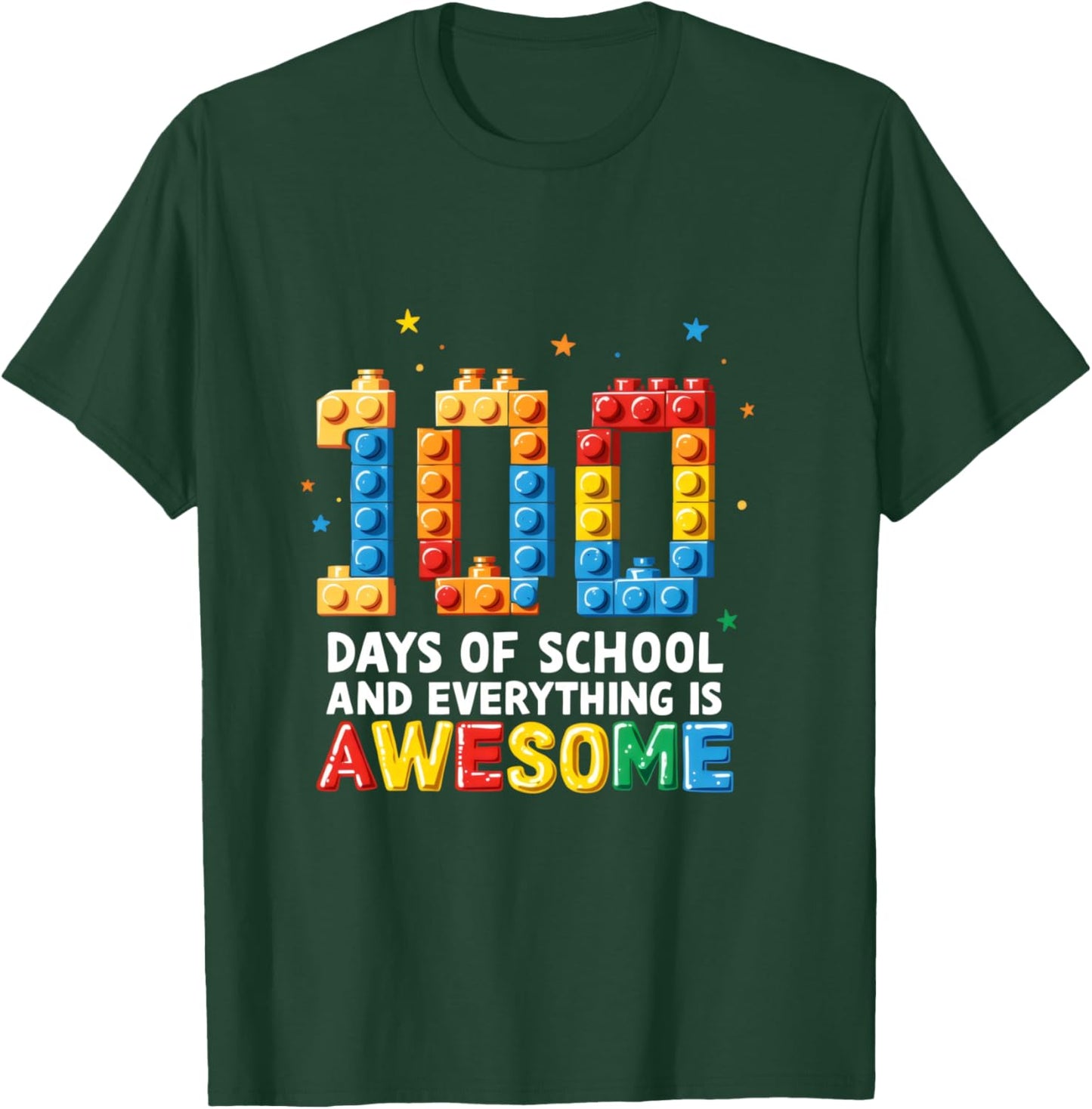 100th Day Of School Childrens Funny T-Shirt - T-Shirt | Forest