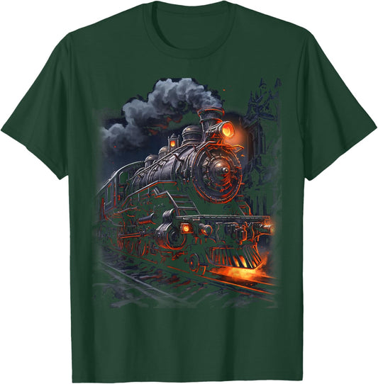 Steam Engine Train Steam Train Locomotive vintage Train T-Shirt - T-Shirt | Forest