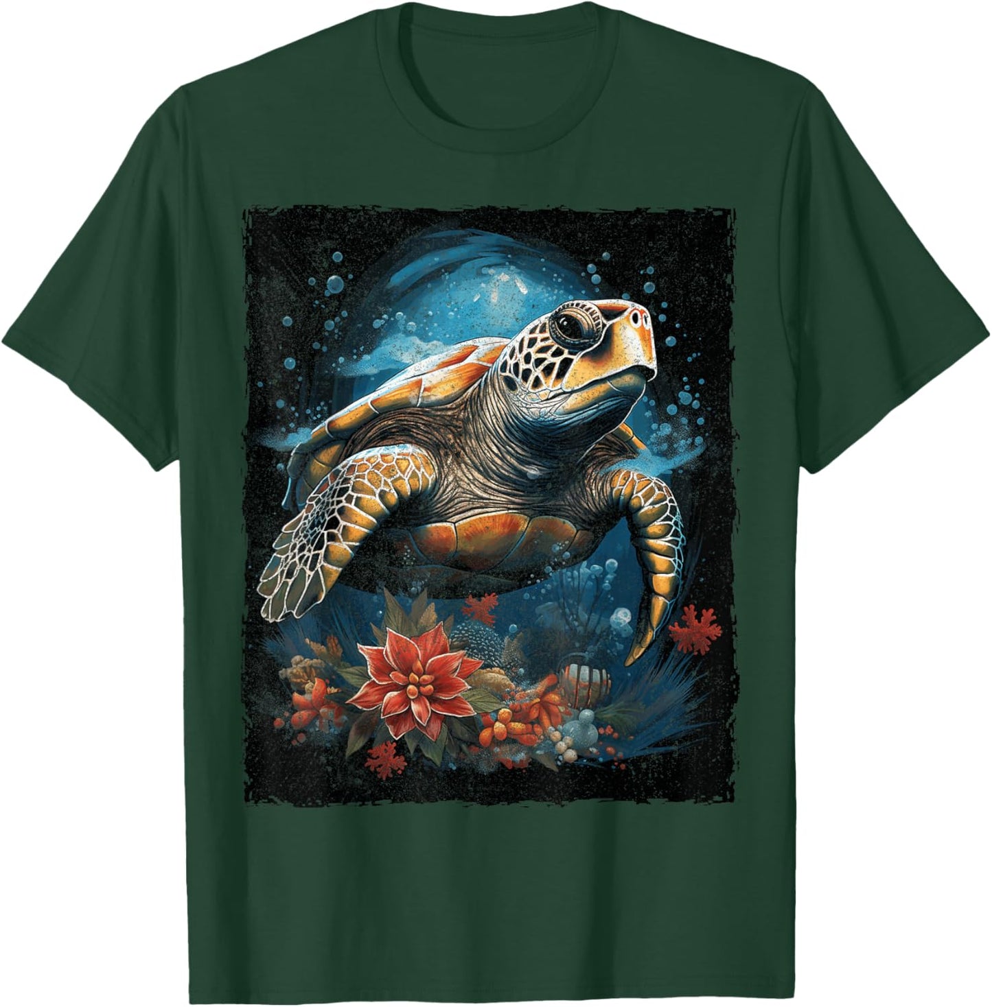 Sea Turtle Christmas T-Shirt - T-Shirt | Forest