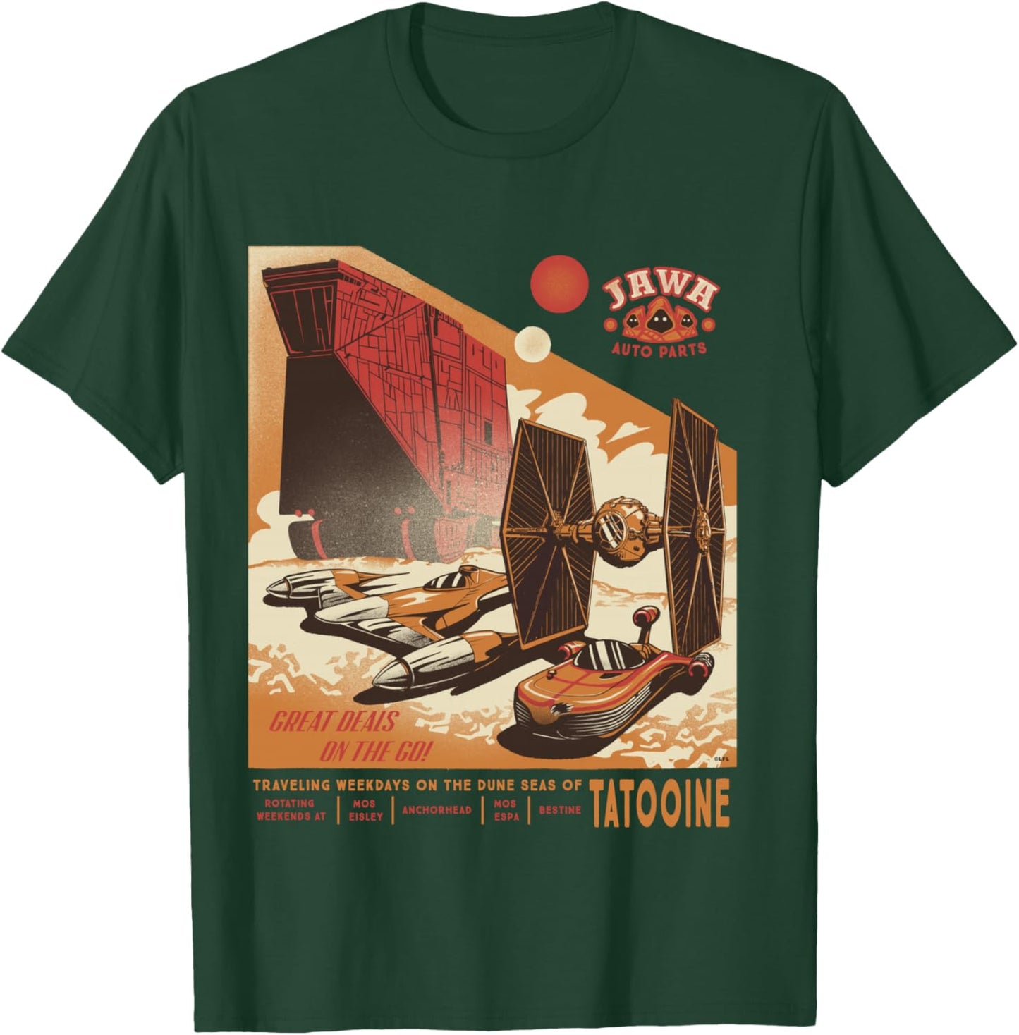 Star Wars Jawa Auto Parts Tatooine Deals Funny Ad Parody T-Shirt - T-Shirt | Forest
